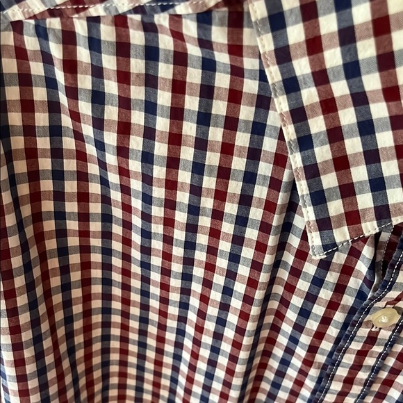 Lucky Brand Men's Red and Blue Plaid Shirt - Picture 2 of 4